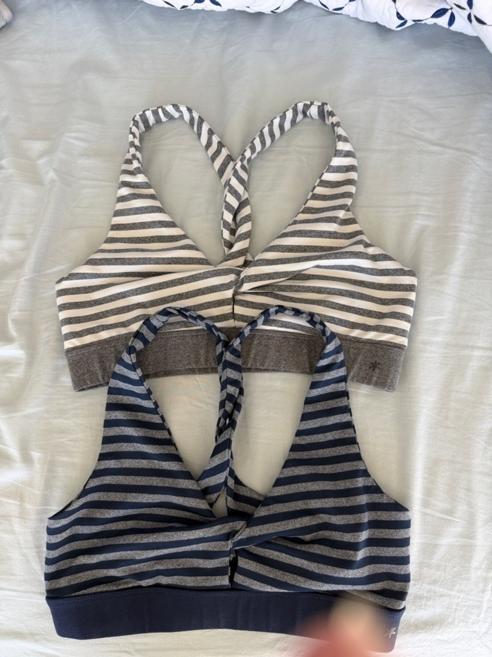 Splendid Striped Racerback Bralettes in Navy & White